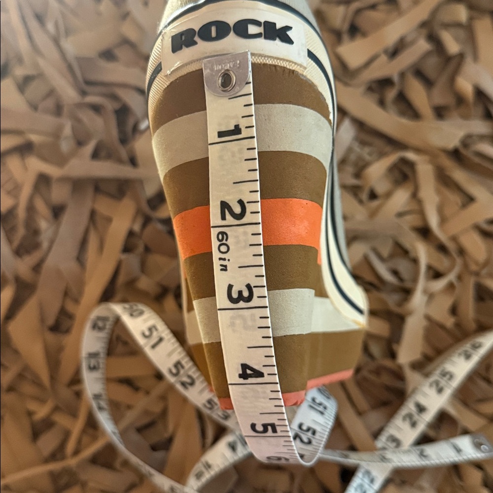 Rock & Candy Beige Wedge Sneakers with Orange Accents - Picture 8 of 10